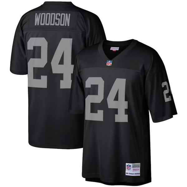 Men's Las Vegas Raiders #24 Charles Woodson Black Stitched Football Jersey